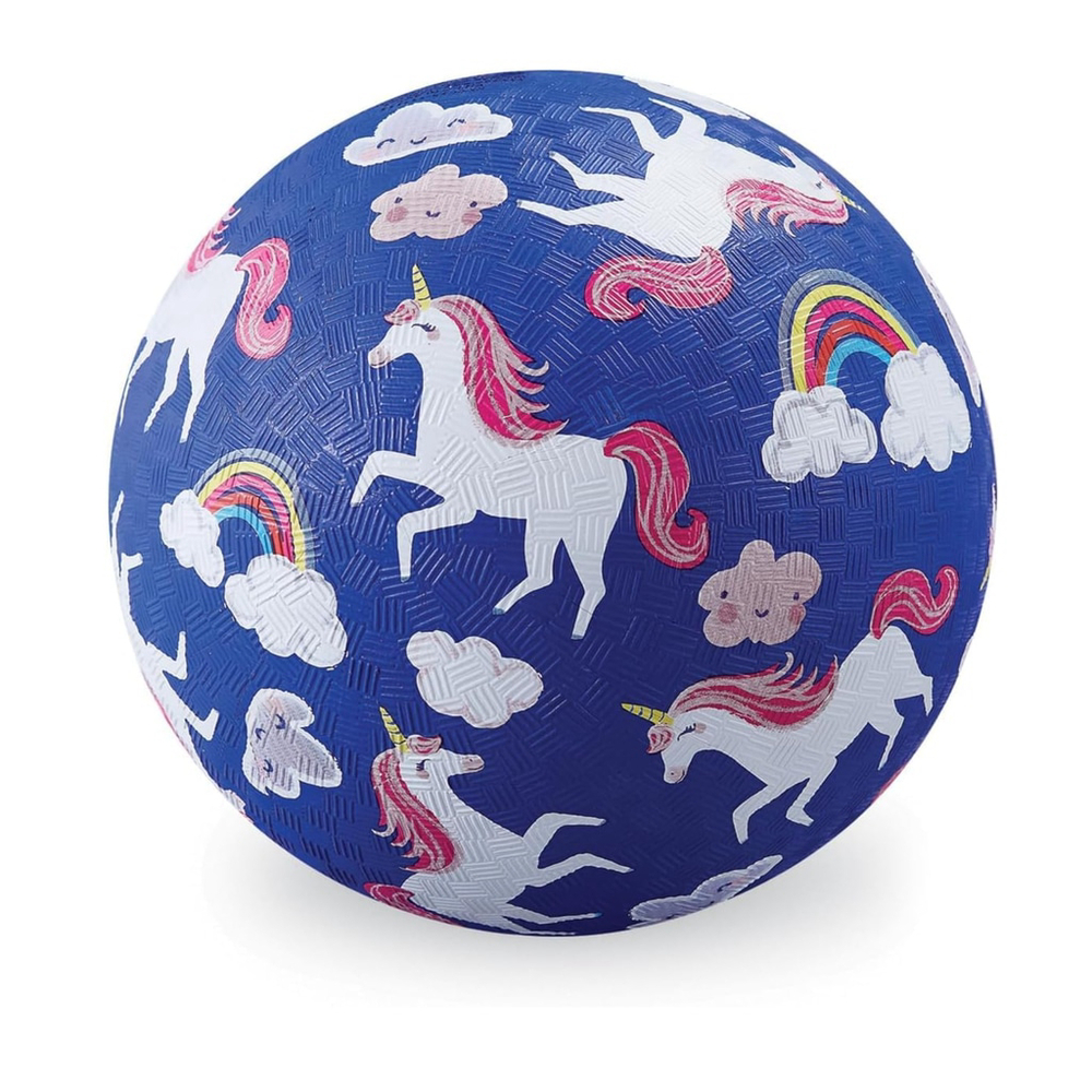 NWT Crocodile Creek Unicorns and Rainbows Soft Rubber Ball Indoor/Outdoor 3+